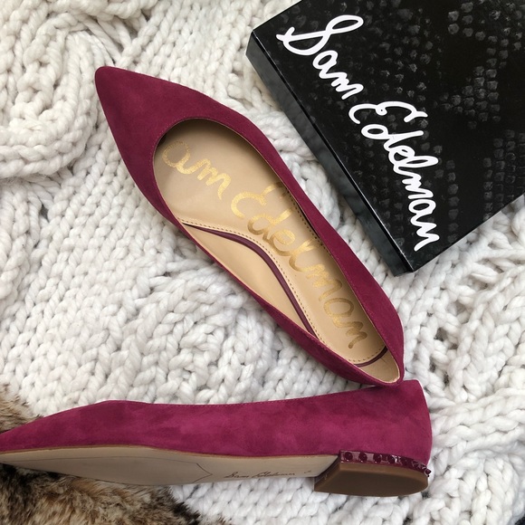 Sam Edelman Shoes - Sam Edelman - NEW !! Pink Garnet Suede Flats